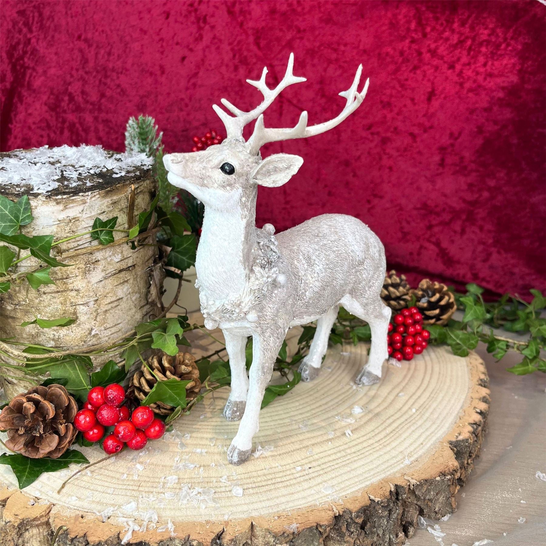 Smuk harpiksrensdyr ornament | Hjortestag figur Figur julestatue - 21 cm - Image 2