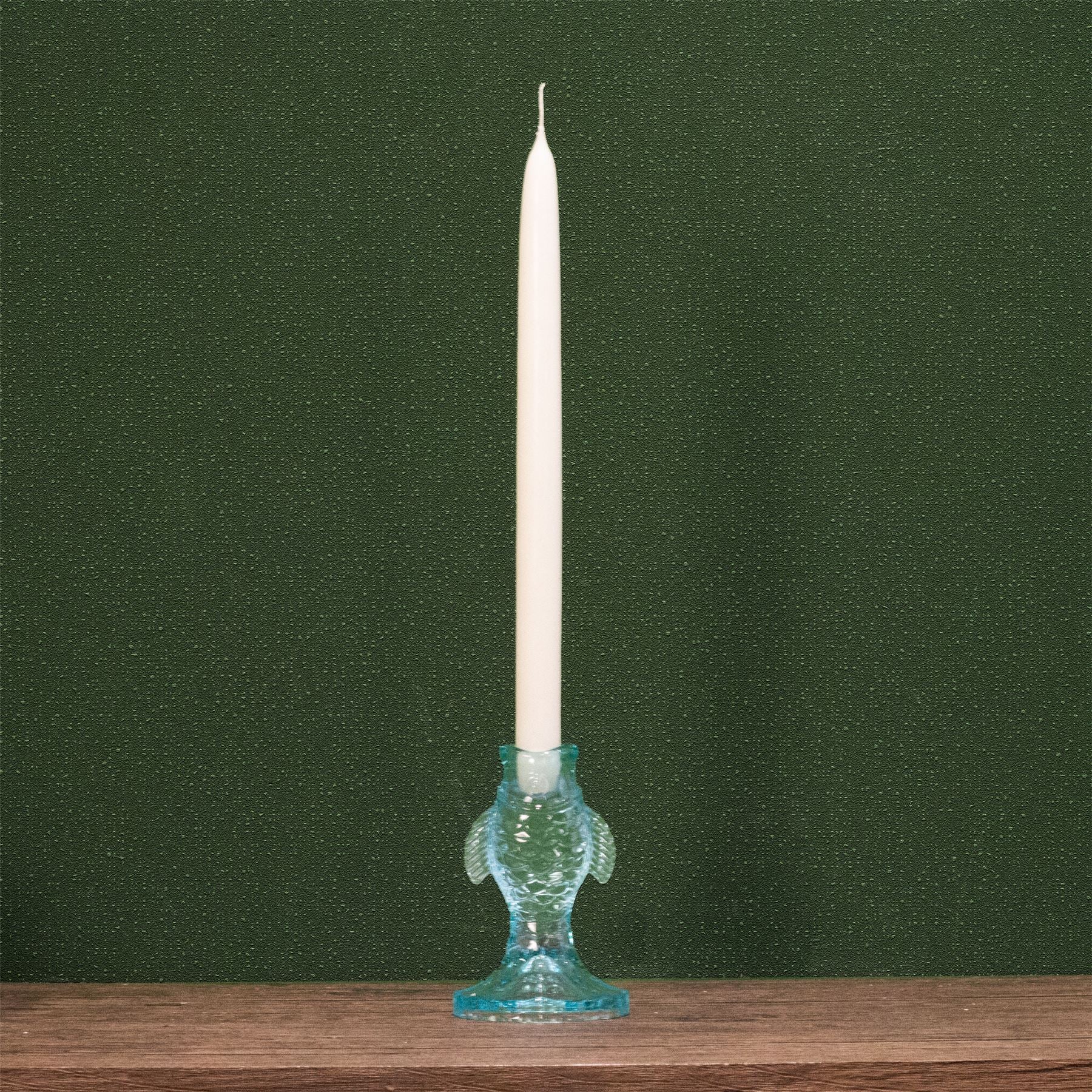 Nautisk glasfiskelysholder | Seashore Blue Fish-formet lysestage 12 cm - Image 2