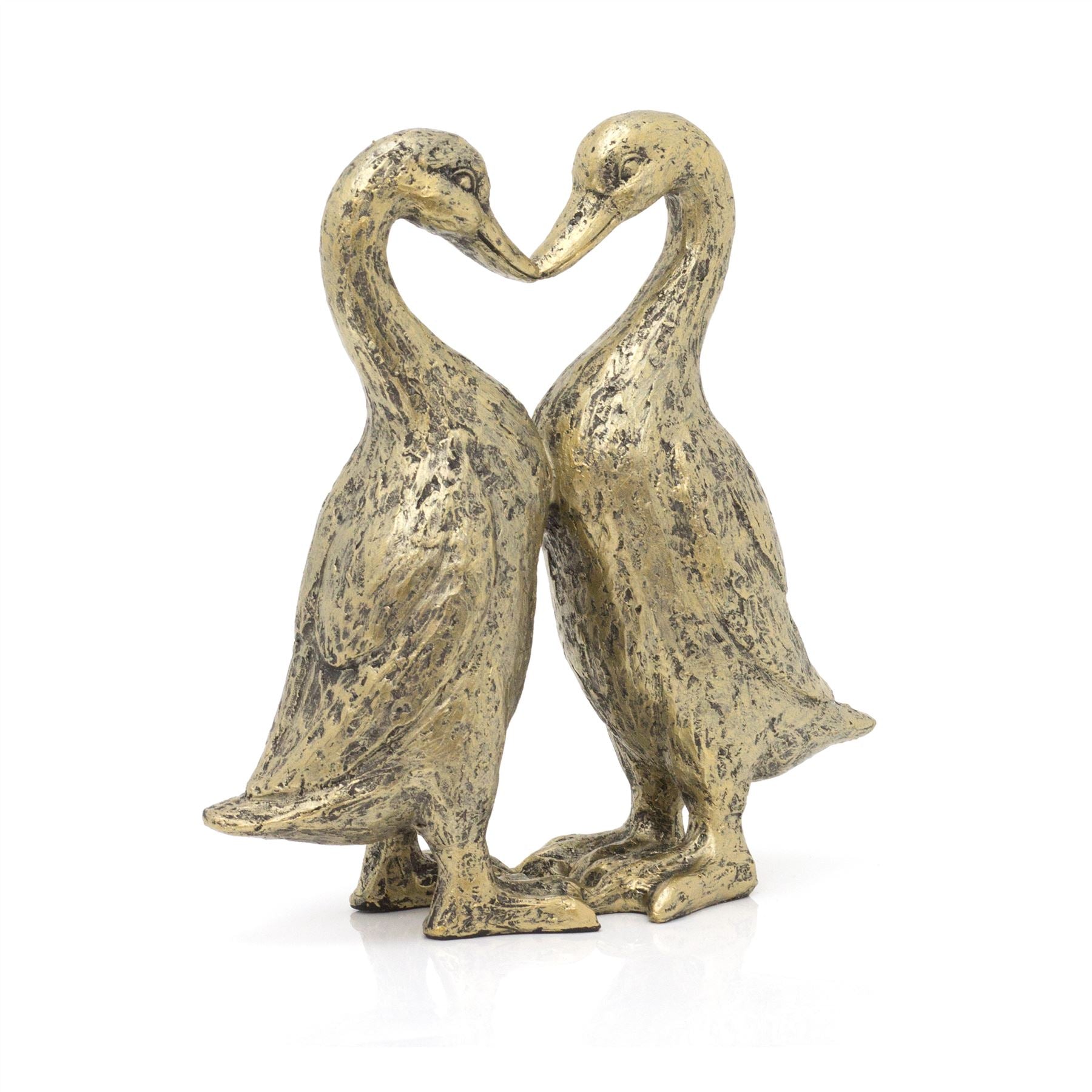 Bronze tone harpiks kysse ænder statue elsker hjerte have skulptur | Duck Ornament Vintage Style Garden Ornamenter | Indendørs udendørs pryd ænder - 25 cm - Image 3