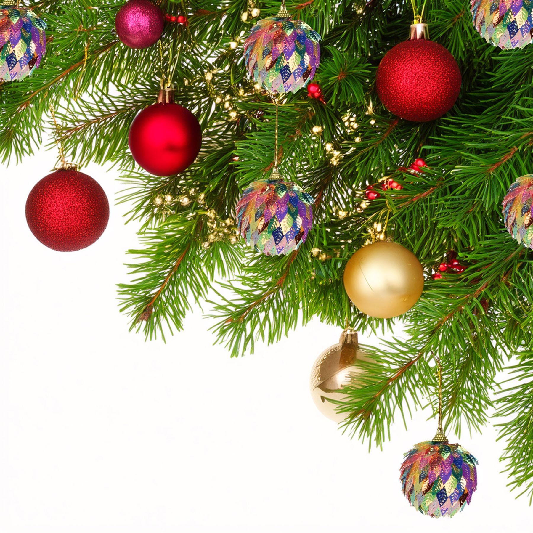 Rainbow Leaf Bauble | Multicolored juletræ hængende ornament - 6 cm - Image 2