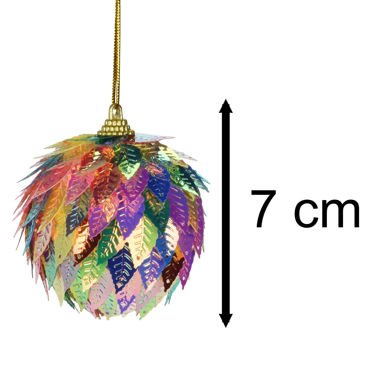 Rainbow Leaf Bauble | Multicolored juletræ hængende ornament - 6 cm - Image 3