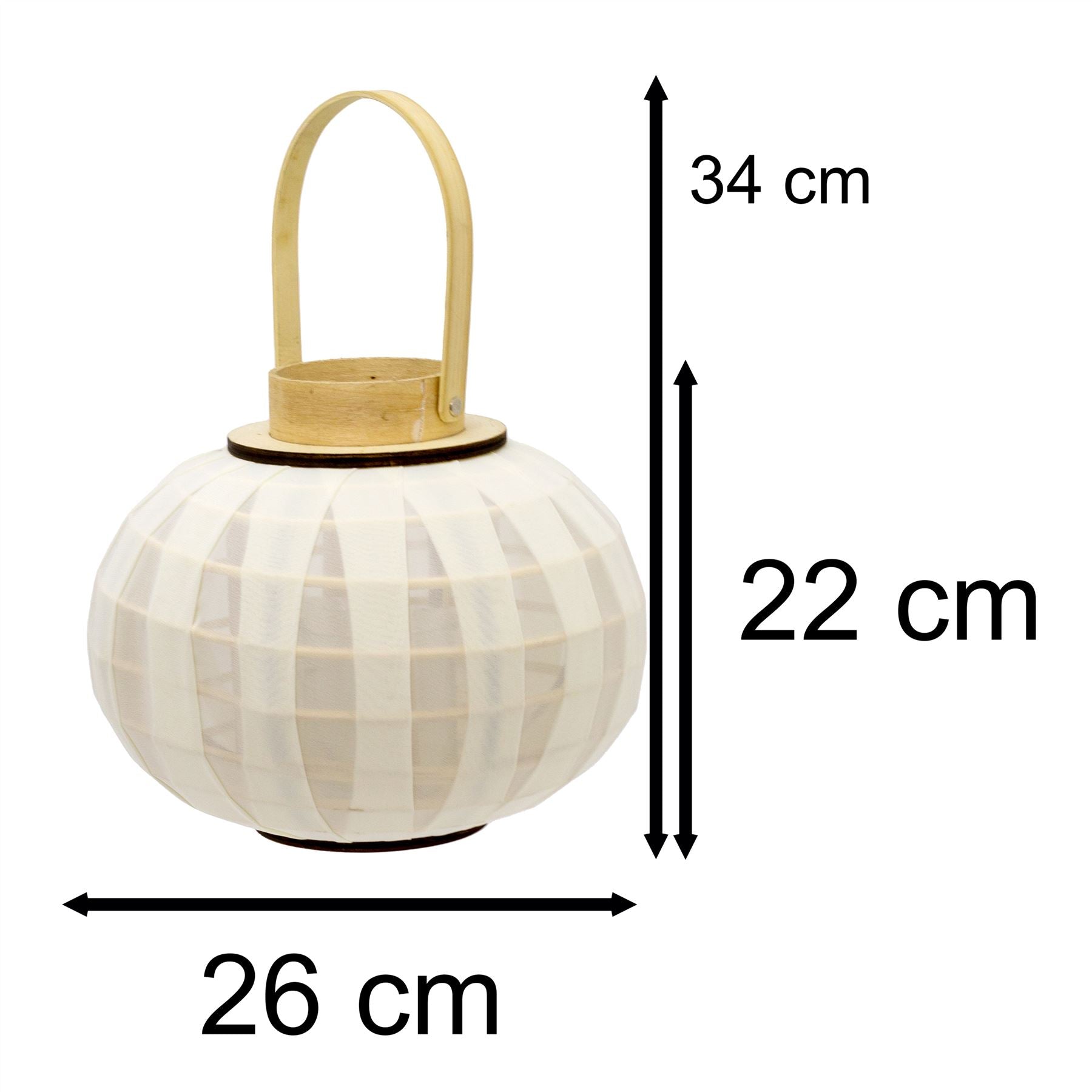 27x22cm Dome Candle Lantern med gasbind | Dekorativ rund hvid te lys lysestager | Stor træklode hængende orkan lys lanterne Online - Image 2