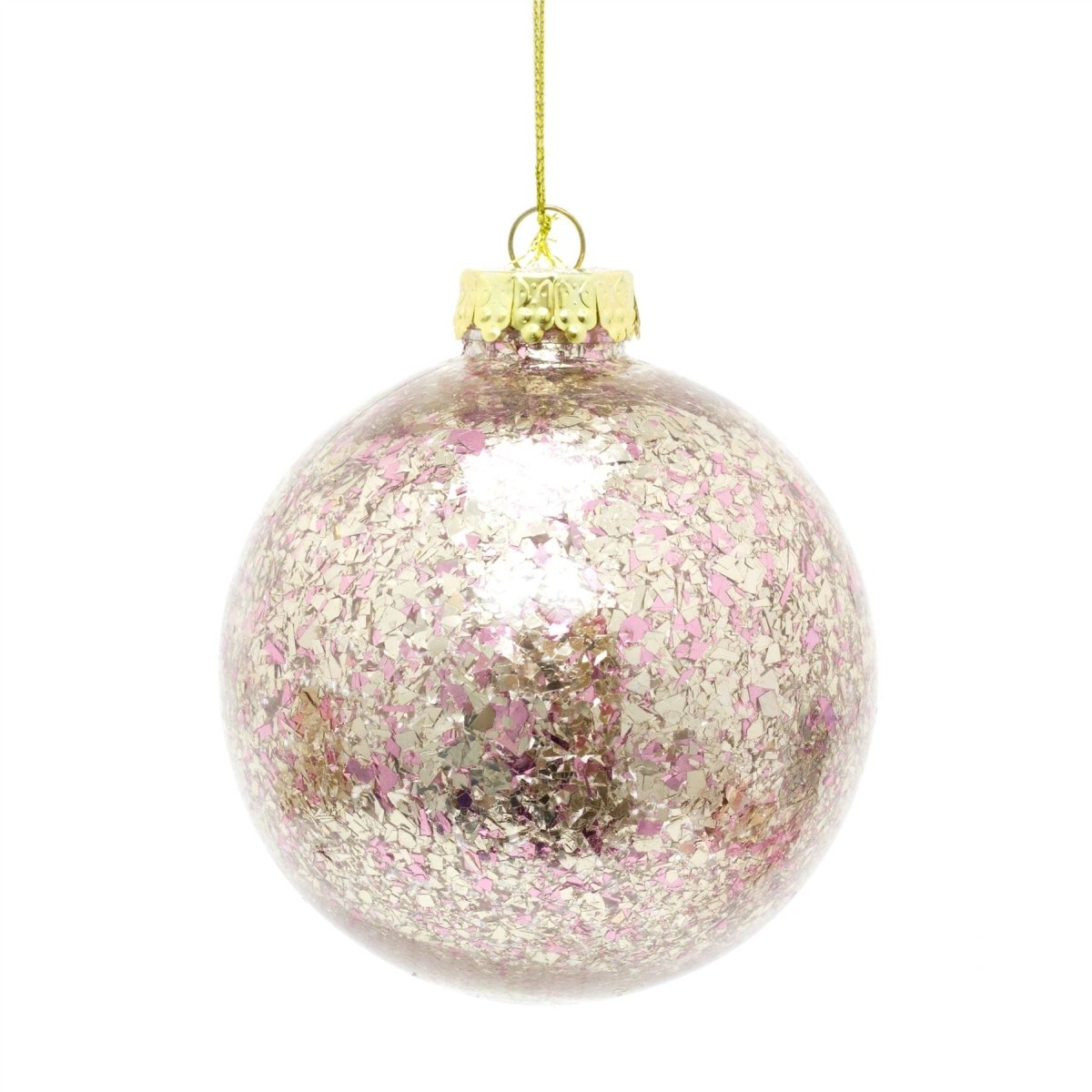 Confetti Christmas Bauble 10cm | Deluxe Christmas Ball Tree Decorations | Xmas Bauble Christmas Decor - Color varierer en leveret - Image 3