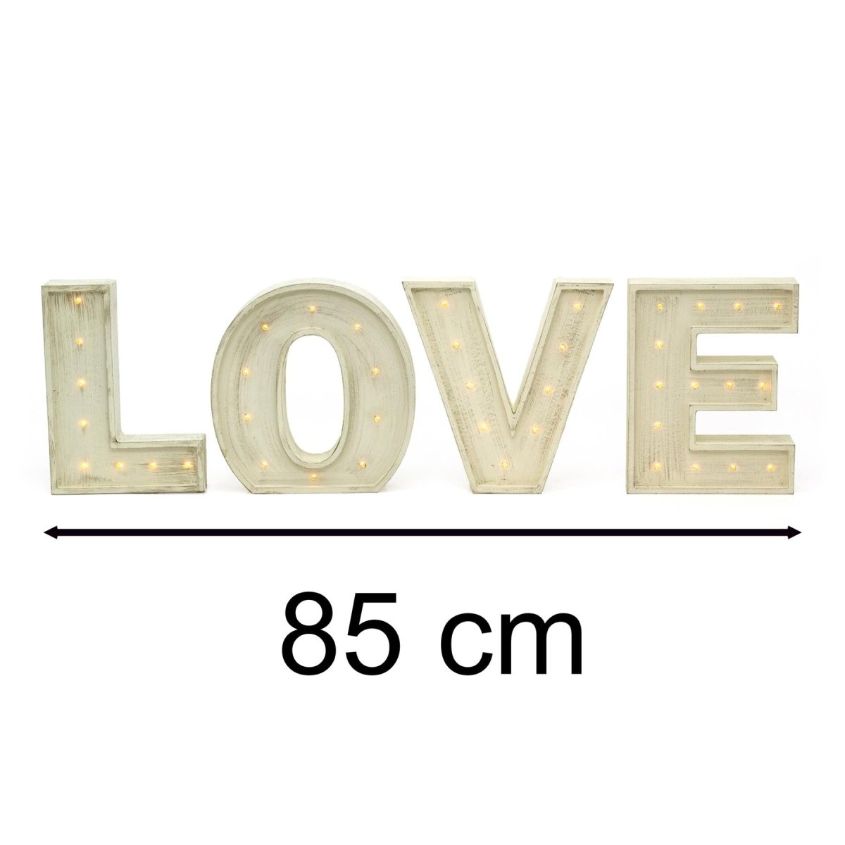 Stor vintage stil 24cm Carnival LED Lys op marquee -bogstaver - kærlighed - fløde - Image 3