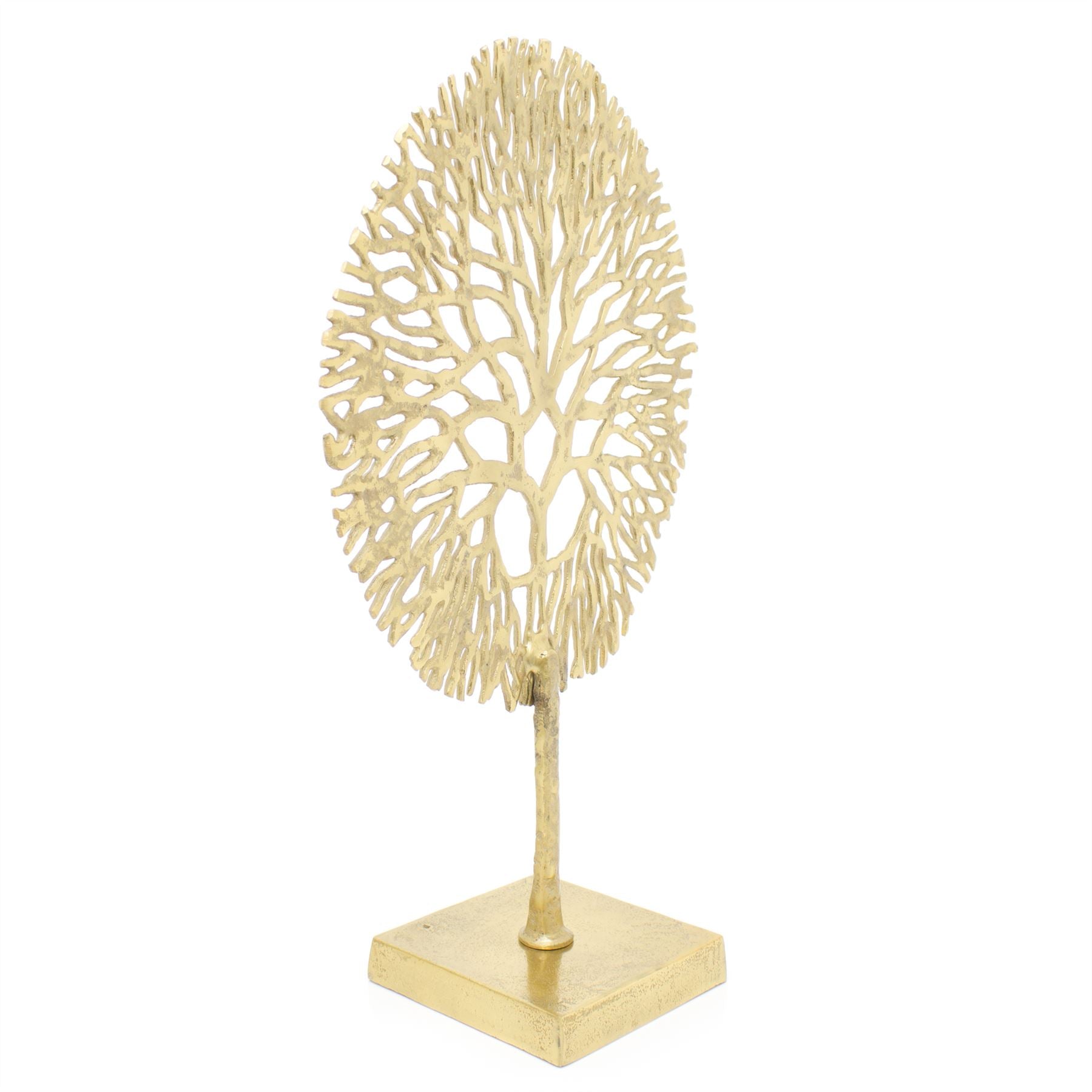 Guldkoralskulptur dekorativt ornament på metalstativet træ af liv smykkestativ - Golden Metal Coral Ornament på aluminiumsbase - Image 2